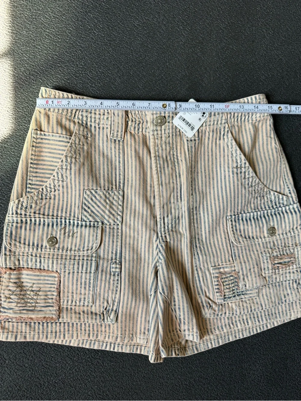 We The Free Day Dreamer Denim Cargo Railroad Short Size 27 NWT